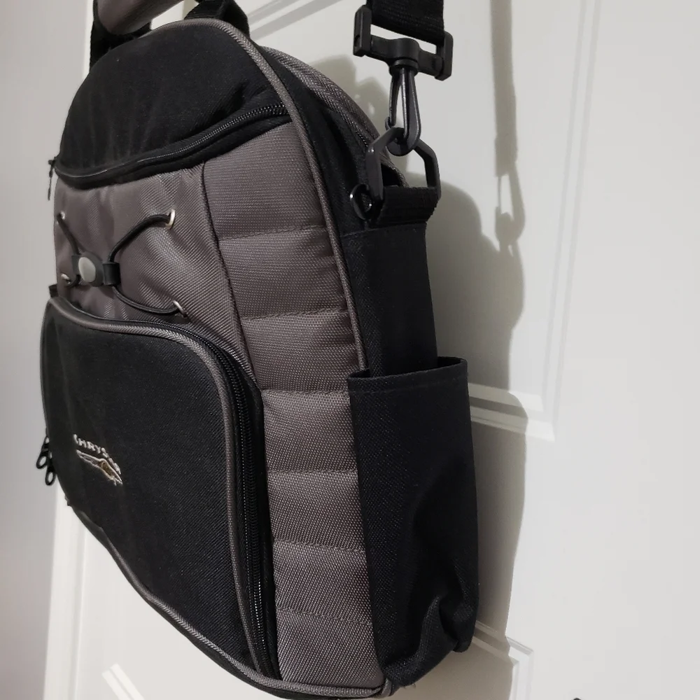 Chrysler Laptop Travel Bag Canvas Nylon By Gemline 16x13x5 Black Grey Shoulder